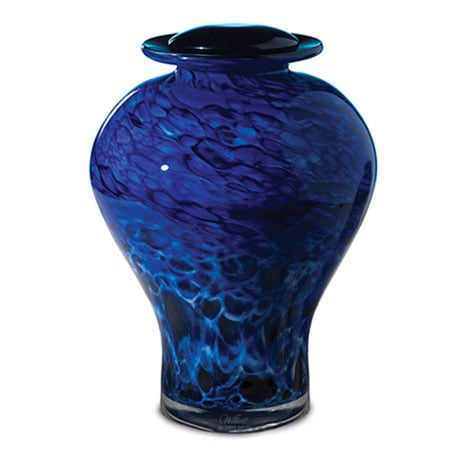 Sapphire Seas Handblown Glass Urn
